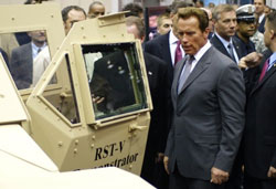 Arnold with hydrogen car