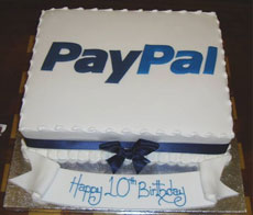 PayPal's 10th birthday cake