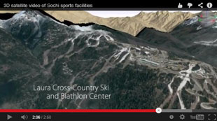 3D satellite flyover of the Sochi Olympic venues