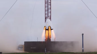 SpaceX Dragon hovers