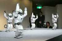 dancing Sony QRIO robots